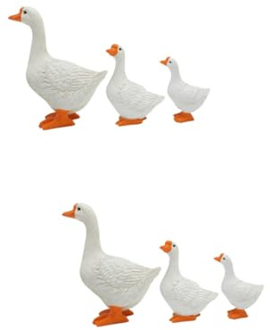 Supvox 6stücke Teiliges Gänsefigur Aus Resin Dekorative Miniatur Gänse Für Garten Balkon Und Tisch Niedliche Tierornamente Für Fröhliche Atmosphäre