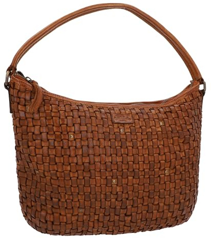 Gusti Umhängetasche Leder - Aarna Damen Handtasche Schultertasche Tasche Stadttasche Ledertasche Vintage Braun Leder
