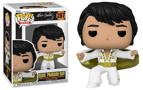 Funko Pop Elvis Presley + Protector: Pop! Rocks Vinyl-Figur (Geschenkset gebündelt mit ToyBop Brand Box Protector Collector Case) (Elvis Pharaoh Suit)