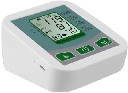 Healvian Digitales Oberarm Blutdruckmessgerät Automatischer Pulsmesser mit Lcd Display Sprachübertragung ein Tasten Start für Heimgebrauch