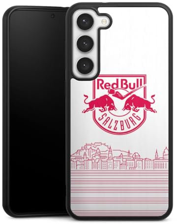 Holz Case kompatibel mit Samsung Galaxy S23 Plus Walnuss Handyhülle Echtholz Hülle Eishockey Skyline EC Red Bull Salzburg