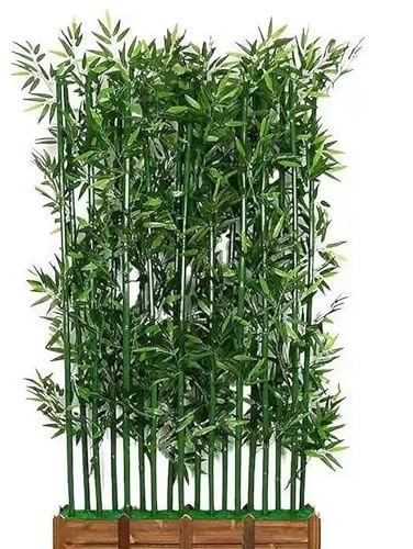 Plantas Artificiales Biombo Separador De Ambientes Decoración Moderna De Divisor De Plantas Realista Alto Verde con Base De Madera Separador Interior(80 * 120cm/31.4 * 47in)