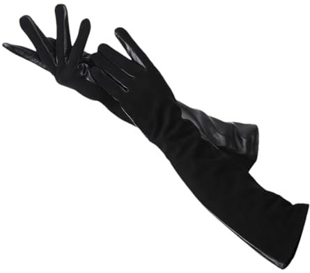 Mnjyihy Damen Handschuhe Aus Schaffell Winter Warm Echtes Wildleder Weich Warm Zum Fahren Radfahren Black 7.5