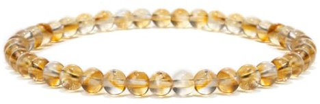 Landorilo Naturstein Perlen Heilstein Armband aus 4mm Runde Steinperlen, Yoga Armbänder für Damen Herren, Glücksarmband, Exquisite Geschenke, Ersatzperlen Inklusive(R 3A Citrin)