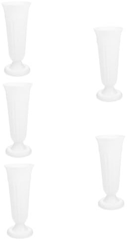 BESPORTBLE 5pezzi Vaso Commemorativo Per Cimitero Elegante Portafiori Per Decorazione Di Lapidi Adatto Per Fiori Freschi o Artificiali Design Classico Con Base