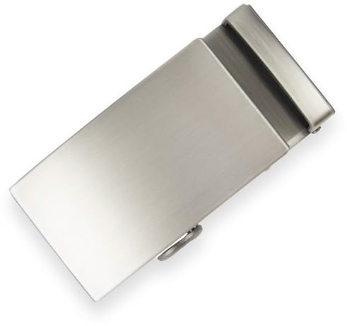 GLAMEXX24 Fibbia per cintura da uomo, fibbia di ricambio a cricchetto, fibbia automatica per cintura, accessori per cintura, adatta per cinture da 35 mm di larghezza, argento, Taglia unica