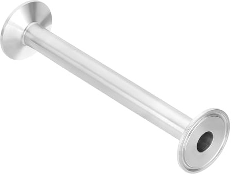 PATIKIL Tubo Tri Morsetti 3/4 OD, Tubo Spola Tri Morsetti Sanitari Flangia Ferrule 50,5mm (Morsetto Triangolare 1,5) Tubazione Sanitaria Acciaio Inox 304 Birrificio, Lungo 200mm/7,87