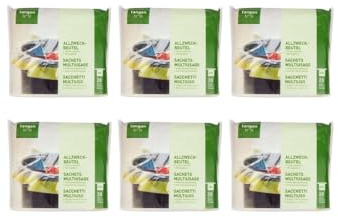 Müllbeutel Allzweckbeutel Reißfeste Müllbeutel mit Zugband 35L Einzeln gefaltet - 6 Packung x 20 Beutel