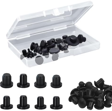 Trsnzul Gummistopfen Silikon 80 Stück Silikonstopfen Abdeckstopfen Schwarz Lochstopfen Abdeckkappen für Bohrlöcher Lochkappen Silicone Abdeckkappen für Flaschen und Rohre, in 8 Größen