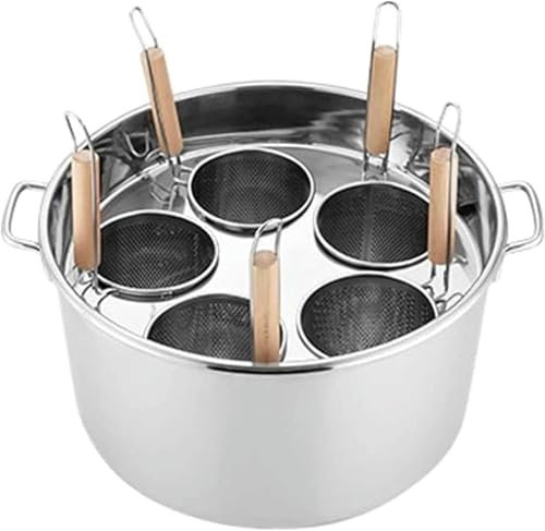 Pentole per Pasta, pentole Alte, con divisore e scolapasta, Set di pentole Alte, pentole Alte con coperchi, Set di Inserti per cuocipasta a 3/4/5 Fori, per Cucina Domestica, Ristorante, stru