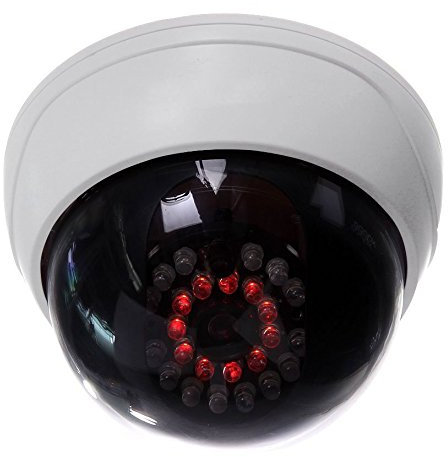 Feriany Indoor CCTV Fake Dummy Dome Security Camera with IR LEDs White