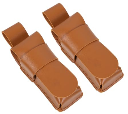 2 Stück Mundharmonika Etui aus Leder, Braun, Tragbar | Leichtes Design, für Kompakte Aufbewahrung, Passend zum Lieferumfang, Zwei Stück im Paket