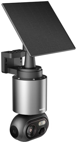 BOTSLAB 4K Security Camera Outdoor Wireless, No Subscription | 360° PTZ Solar Camera, Night Vision, Intelligent Recognition (Requires H200 base station to operate)