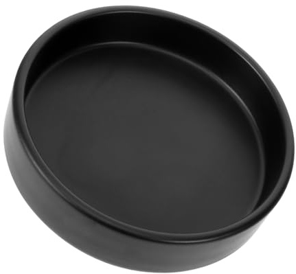 TOYZFRIENDY Sottovaso in Ceramica Opaco Nero per Piante da Interno e da Esterno, Piatto Raccogligocce Rotondo Resistente e Durevole, Accessorio per Vasi Senza Fori, Dimensione Piccola