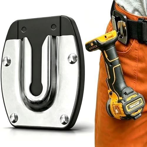 Universal Tool Holster for Tool Belt Accessories, Drill Holster for Tool Belt, All-Metal Clip-On Tool Belt Holder, Self-Locking Drill Holder for Power Drill, Impact Driver, or Other Tools with Handle