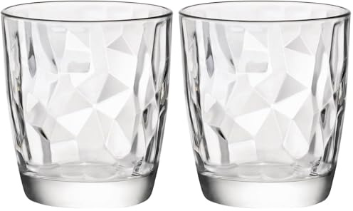 Bormioli Rocco - Bicchieri Serie Diamond, Vetro, trasparente, 390ml (Confezione da 2)