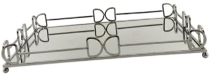Allayu Elegantes Spiegeltablett, Schminktablett, Schmucktablett, Kosmetiktablett, das jeden Schlafzimmerstil stilvoll ergänzt, Parfüm Dekoration, Waschtisch, Badezimmer