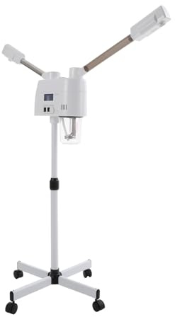 Vapozone Caldo/Freddo Vaporizzatore Professionale Per Il Viso Unità Vapore, Sauna Facial, Multifunzione Con Ugello Rotante a 360 Gradi, Per Salone Di Bellezza Spa Casa (800W Doppio Tubo)
