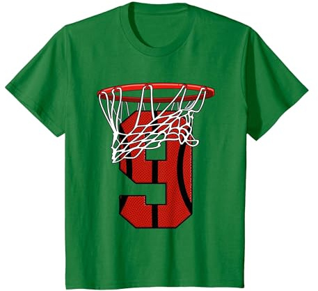 9 Compleanno Bambini & Basket - 9 Anni Regalo Maglietta, Bambini, Verde Mela, 4 Anni