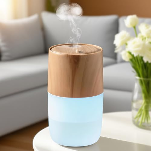 Essential Oil Diffuser 350ml Mini Jellyfish USB Humidifier Diffusers 7-Color LED Night Light 2 Mist Modes Ultra-Quiet Essential Oil Diffusers for Home Office Desk Relaxation Gift with Battey
