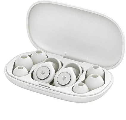 Silikonöronproppar för sömn, 45 dB bullerskydd, återanvändbara, brusreducering, 1 par med 6 ersättningsöronproppar (vit)