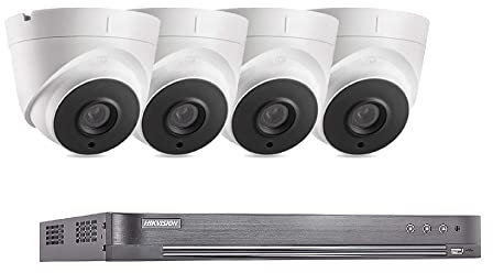Hikvision CCTV HD 4K 5MP Night Vision Outdoor DVR Home Security System Kit (White) (2TB (2000GB))