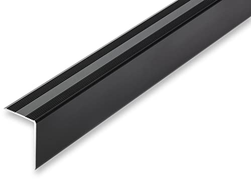 NALine® Treppenkantenprofil 30 x 42 x 1000 mm Treppenwinkel schwarz ungebohrt Treppenkantenprofil Treppenkante Alu Winkel