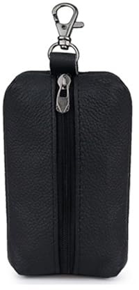 Auony Unisex Genuine Leather Key Case Wallet Pouch Bag Keychain Holder with Key Ring & Zipper