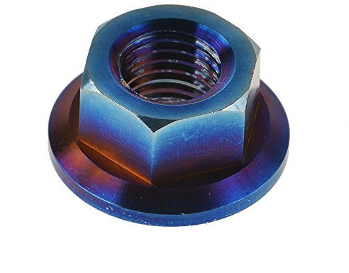 Yaruijia Titan DIN6923 M5/M6/M8/M10/M12/M14 Flansch Sechskantmutter für Fahrrad Motorrad Teile (M10 x 1,5 mm, blau)