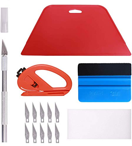 Wallpaper Smoothing Tool Kit, Multi-Function 15 Pcs Smoother Tools Set for Contact Paper Peel and Stick Wallpaper Car Wrap Vinyl Window Tint Glass Film Wallpaper Glue Adhesive Brush Tray Roller Knife