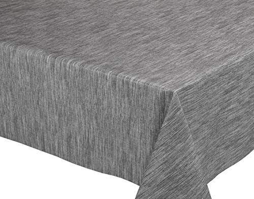BEAUTEX Wachstuchtischdecke grau eckig 180x140 abwischbar fleckenabweisend | wasserundurchlässig, pflegeleicht, strapazierfähig, zuschneidbar, langlebige Qualität, ideal für Esszimmer, Balkon und Garten