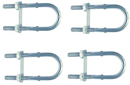 4 Stück U-Bolzen mit Gegenplatte M6 x 90 mm Edelstahl A2 Bügelbolzen
