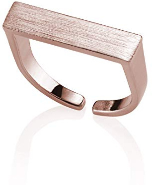 namana Einfacher Steg-Ring für Frauen, offener Silber, Gold oder Roségold verstellbarer Ring für Damen mit gebürstetem Finish, verstellbarer Damenring, mattes Finish vergoldet oder silberfarben