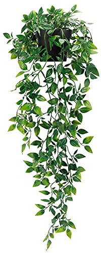 Whonline Plantas Colgantes Artificiales pequeñas Plantas Falsas en Maceta, Plantas de imitación para Interiores y Exteriores, estética, Oficina, Sala de Estar, decoración de estantes (Paquete de 1)