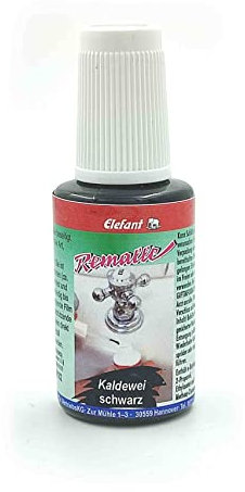 Elefant - Remalle - Peinture de retouche pour la salle de bain, le carrelage, la céramique, la peinture de voiture, le vélo, le bois, le métal, etc. - Flacon pinceau 20 ml - Blanc froid noir