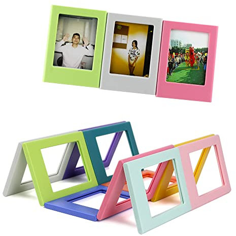 XUBX 10 Stück Magnetische Bilderrahmen, Mini Magnetrahmen, Magnetische Kühlschrank Fotorahmen, Regenbogen Bunte Tasche Magnetische Foto Rahmen, Veränderbare Kombination Kreative Fotorahmen