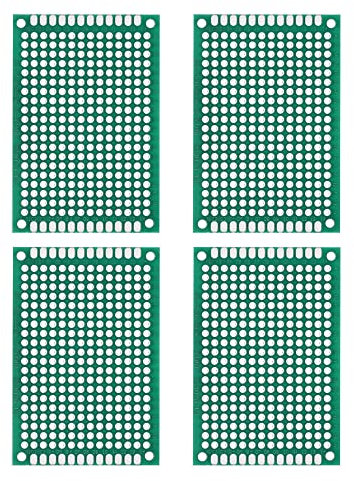 sourcing map 4er Pack PCB Leiterplatte Beidseitig Schaltung für DIY Löten 40mmx60mm Grün