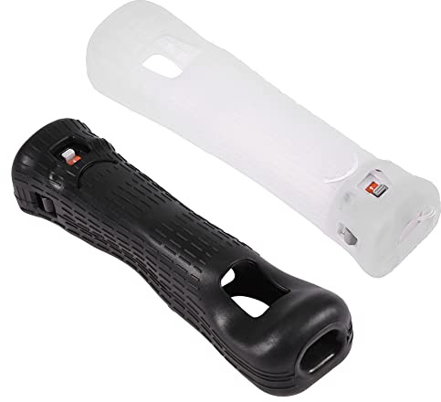 Motion Plus Sensor Adapter with Silicon Case Cover, Extended Silicone Protective Case for Wii Remote Controller, Compatible with various Wii games (Black)(black)