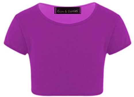 Gum & Berries Bambini Ragazze Neon Fluorescente Pianura Manica Corta Crop Magliette E Camicette T-Shirt Tee Top Abbigliamento da Ballo Ginnastica Travestimento età 3-14 Anni