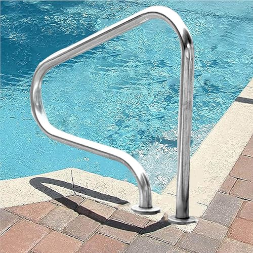 Pasamano para piscina Mango de seguridad de acero inoxidable 304 premium para piscinas enterradas | Riel de piscina | Riel de escalera de piscina | Pasamanos fácil de instalar Pasamano para piscina