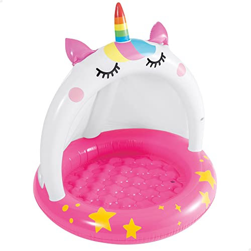 Intex 58438 Unicornium Inflatable Pool with Inflatable Ceiling and Floor, Baby Pool, Measures 40 in Diameter and 40 high, Includes Repair Patch, 45 Liter Capacity.