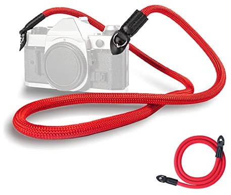 Bogoro Sangle pour Appareil Photo,Sangle de l'appareil Photo,Sangle en Coton pour Appareil Photo,Lavable,Pour Appareil Photo Reflex Numérique Canon Nikon Sony(100cm) (Rouge)