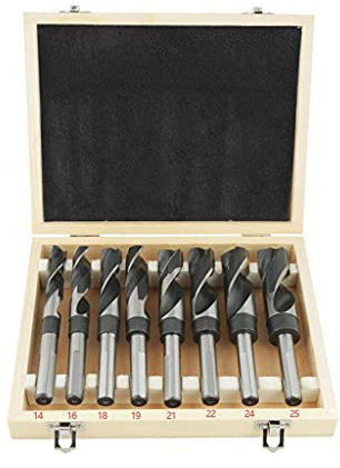 Samnuerly 8Pcs HSS Twist Drill Bit Set Large Heat Treated Industrial Drill Bit Adapter Set