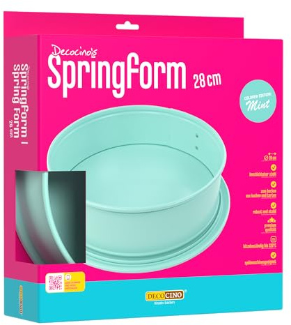 DECOCINO Springform mint Ø 26 Backform, zum Backen von Kuchen, Torten | Antihaftbeschichtung, spülmaschinengeeignet