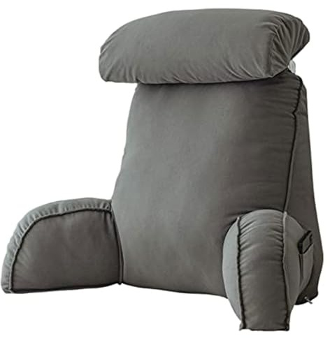 AMZZHAO Cojín de Lectura con Reposa Brazos,Almohada para Asiento De Lectura De Cama,Cojín de Apoyo Lumbar,Almohadas de Espalda,Ideal para Trabajar,Leer o Jugar en la Cama/Sofá/Suelo