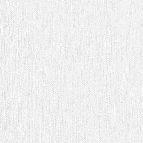 Erismann Papier peint | Collection Papillon | 30003-01 | Papier peint | Couleur unie | 0,53 x 10,05 m | Blanc | Salon | Couloir | Bureau | Cuisine | Salon