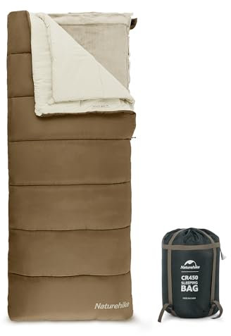Naturehike Umschlagschlafsack, -5℃ bis 13℃, 300GSM Baumwollschlafsack, Wasserdichter, Abnehmbarer Ganzjahresschlafsack, Geeignet für Camping, Bergsteigen, Wandern, Indoor