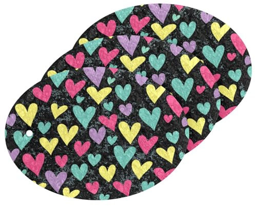 Kcldeci Scheuerschwämme, Herz-Valentinstag, kratzfeste Schwämme für Geschirr, Küchenschwamm, Geschirrschrubber zum Waschen von Geschirr und Reinigung der Küche, 3 Stück