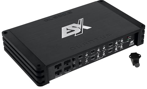 ESX QL800.8 - Amplificatore audio per auto classe D con basso telecomando, 8 x 80/125 W RMS @ 4/2 Ω | Start/Stop Ready