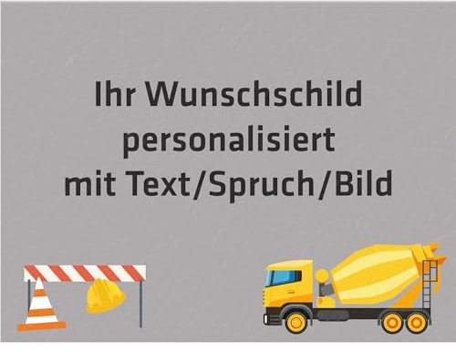 INDIGOS UG - Aluverbundplatte Schild - Beruf - Betonbauer - 20x15 cm - Firmenschild - wetterfest personalisiert mit Foto, Logo und Text - individuelle Schilder für Tür, Wand, Büro Garage